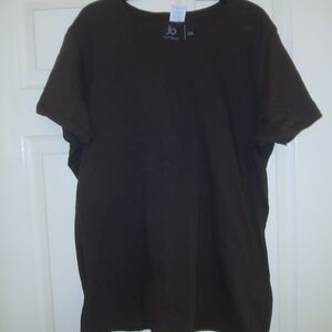 Choclate Brown Crew Neck Short Sleeve Tee